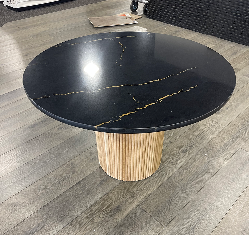 custom wood and quartz table